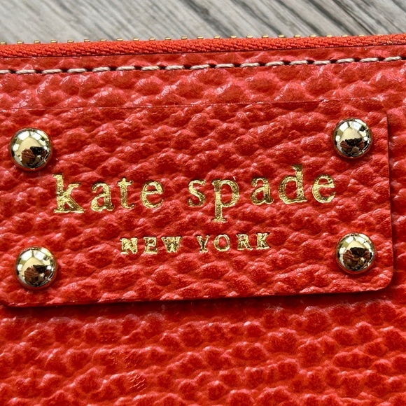 Kate Spade Red Leather Wellesley Neda Zip Around Clutch/Wristlet - Picture 4 of 7